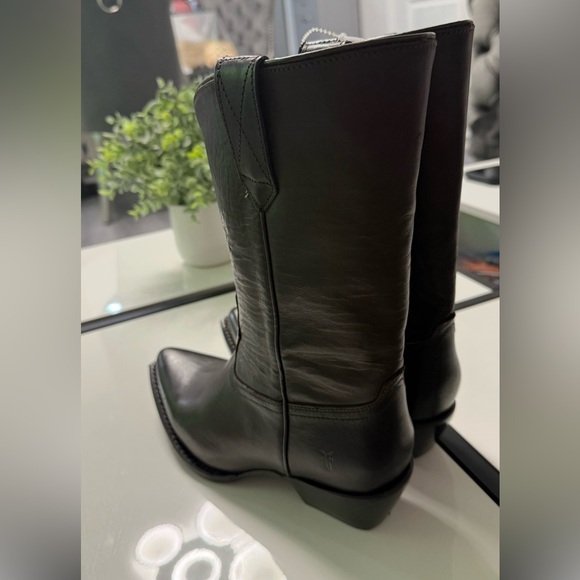 Frye Austin Inside Zip Leather Western Boots Chocolate Brown Women's Size 6.5M - Picture 4 of 10